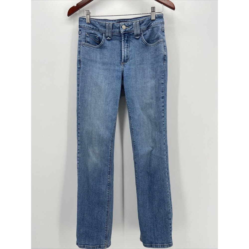 NYDJ Stretch Mid Rise Straight Jeans - Picture 1 of 6